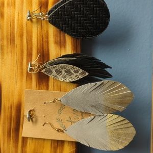 Set of three earrings